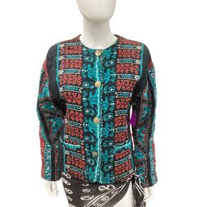 Vintage Carole Little For Saint Tropez West Blazer Women’s Size M/L Quilted